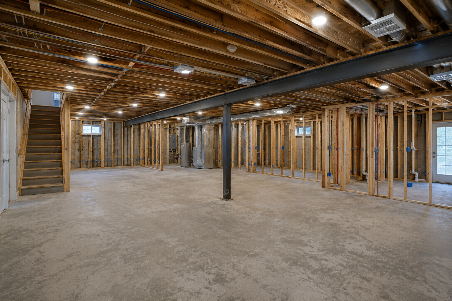 Open-Concept Basement — Before & After — before