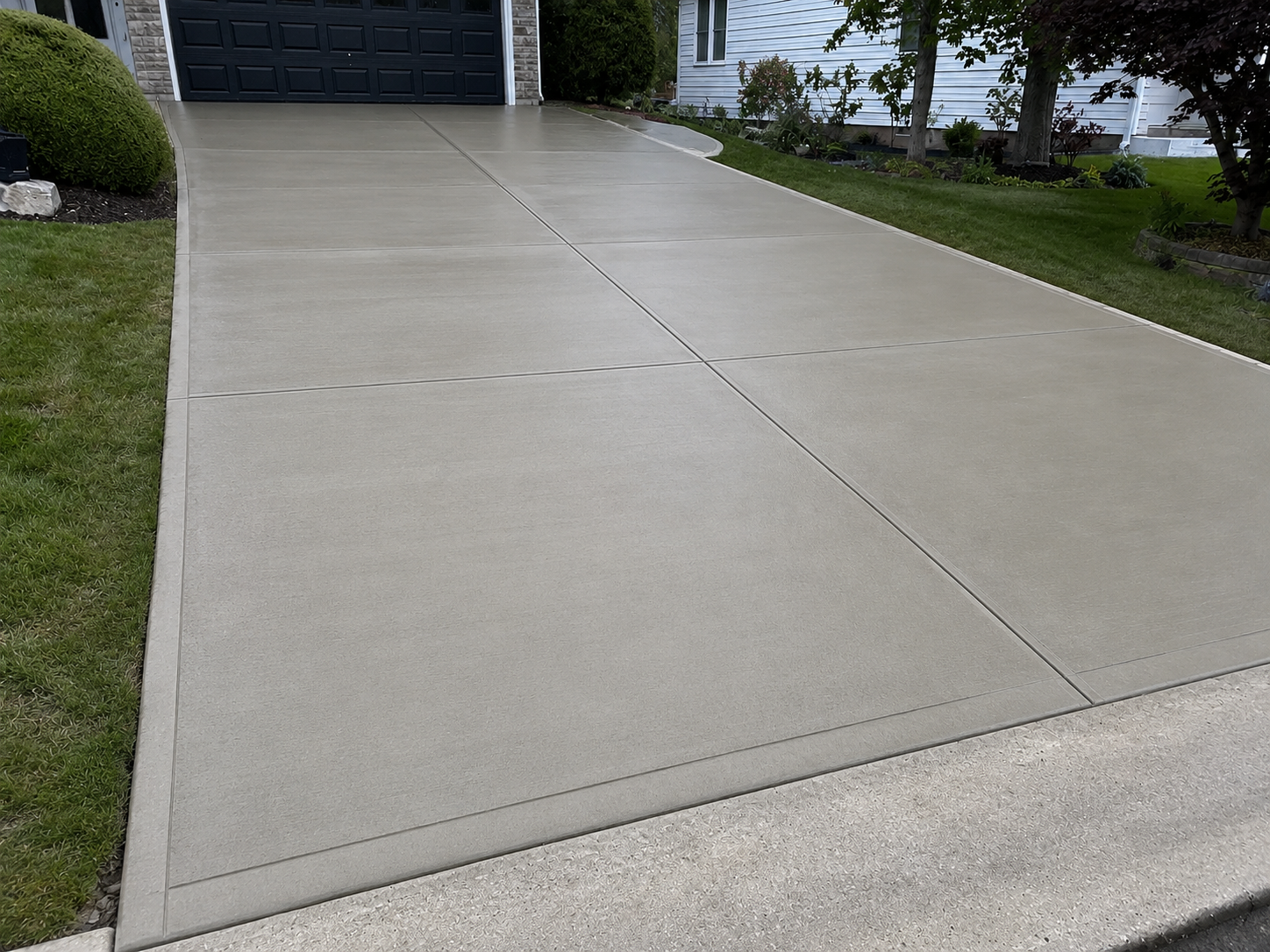 Broom-Finish Concrete Driveway