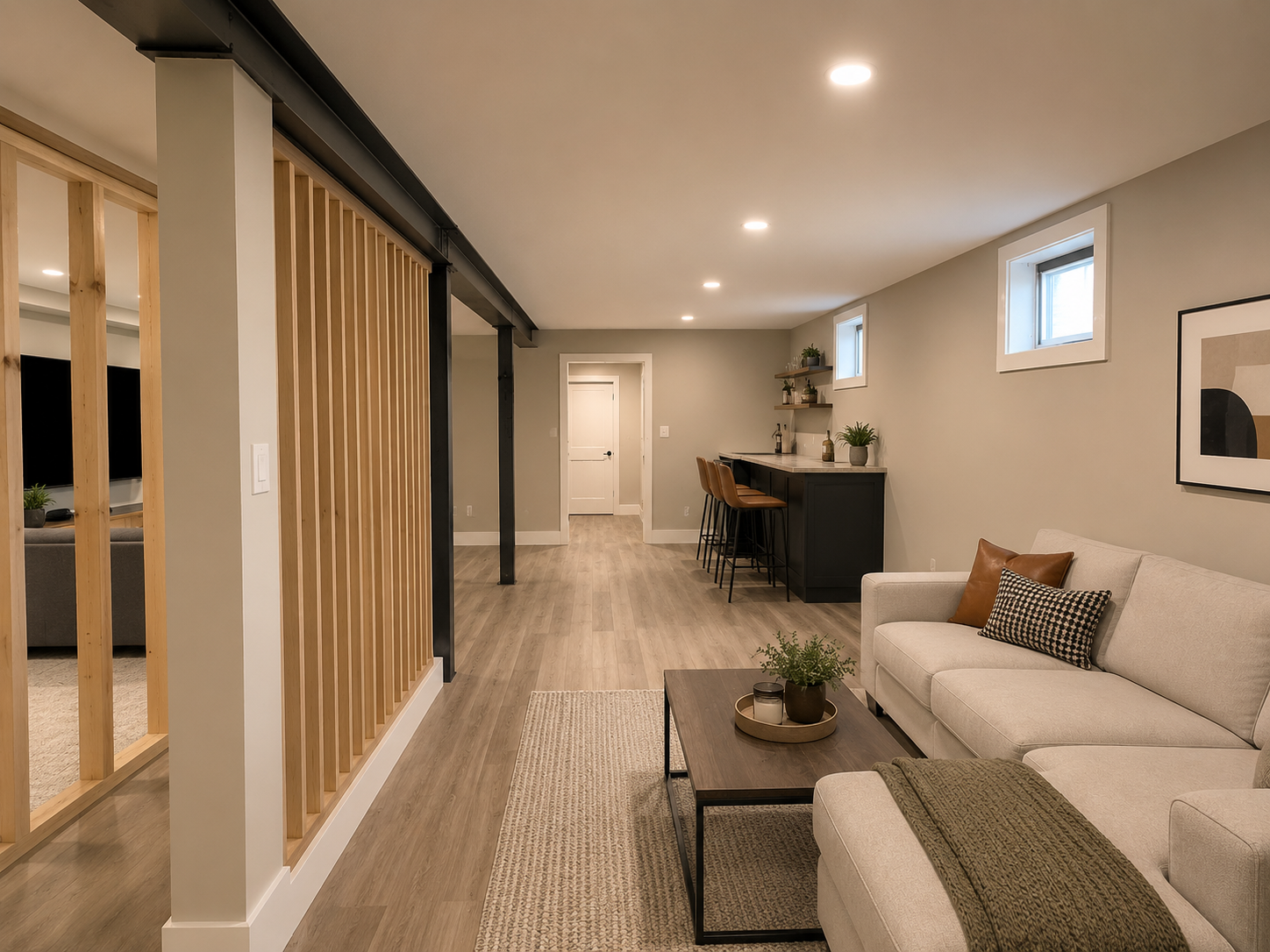 Basement Renovation — Before & After — after