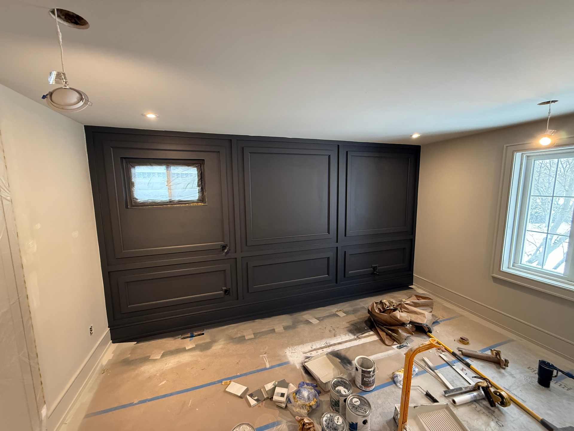 Dark Panelled Accent Wall